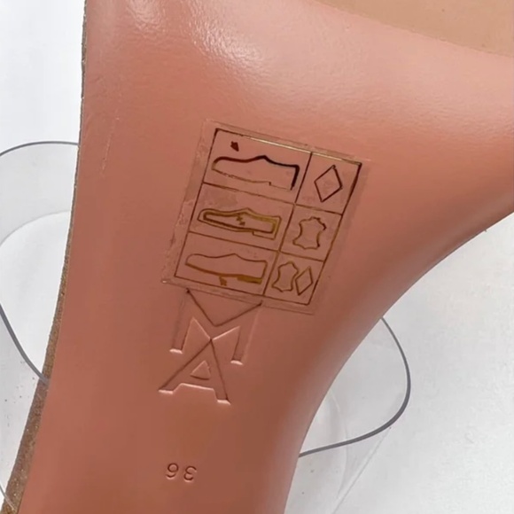 Amina Muaddi Sandal - Size 36 - Metallic/Transparent Glitter - Picture 7 of 8